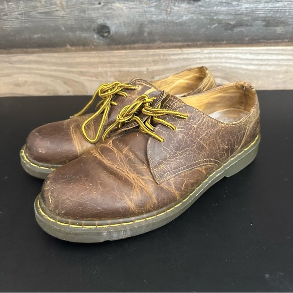 Dr. Martens Mens Brown Leather Distressed Oxfords Lace Up Size US 11 11823 - Picture 1 of 13